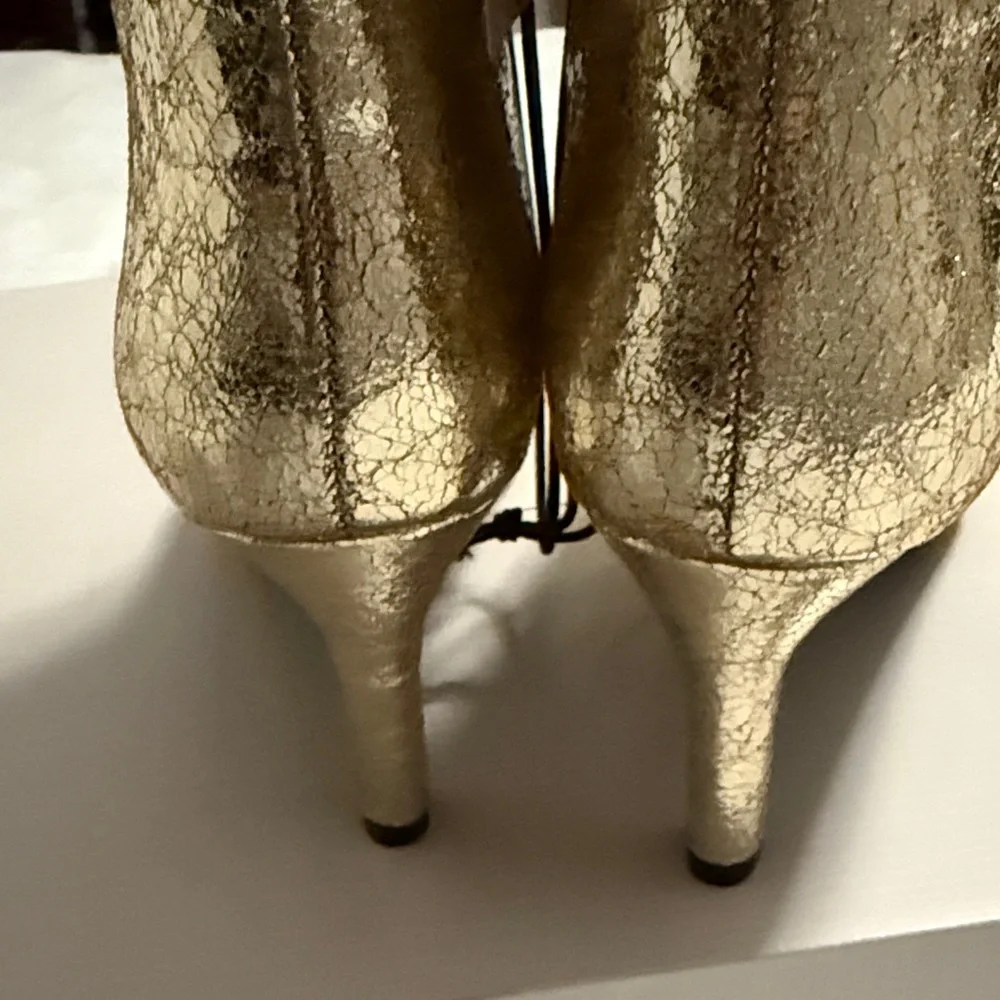 Worthington Metallic Gold Women's Knee-High 3” High-Heeled Boots - Picture 6 of 6